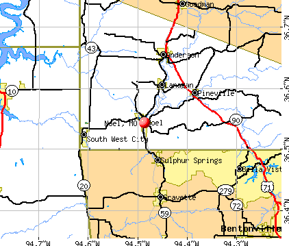 Noel, MO map