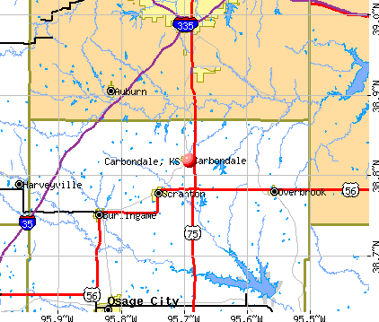 Carbondale, KS map