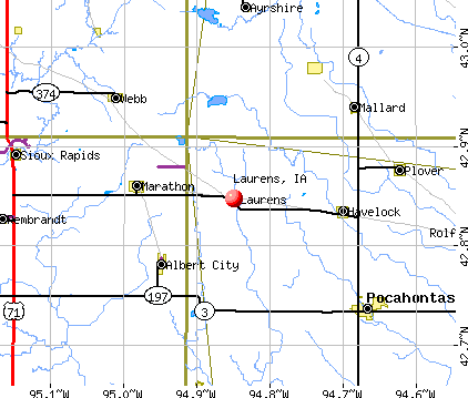 Laurens, IA map