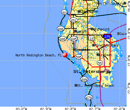 North Redington Beach, FL map