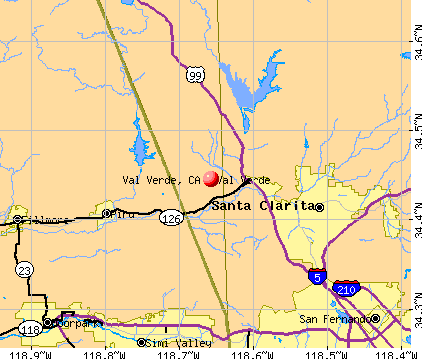 Val Verde, CA map