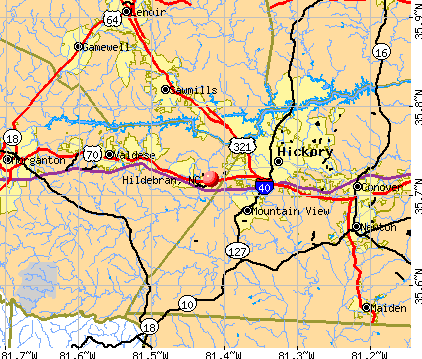 Hildebran, NC map