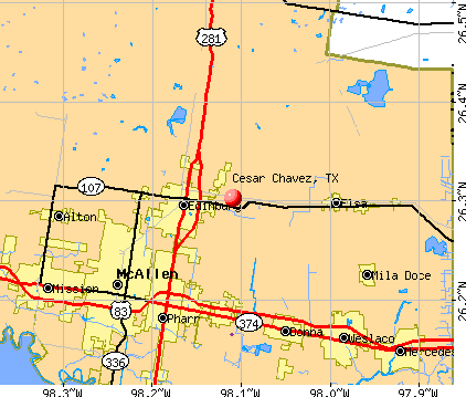 Cesar Chavez, TX map