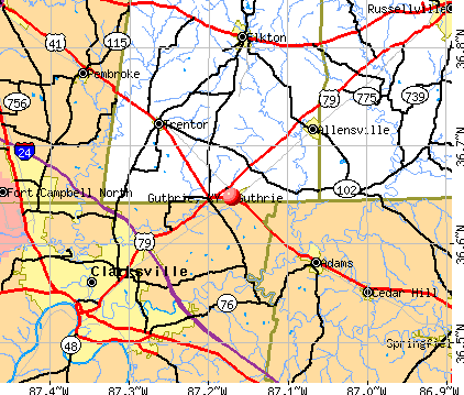 Guthrie, KY map