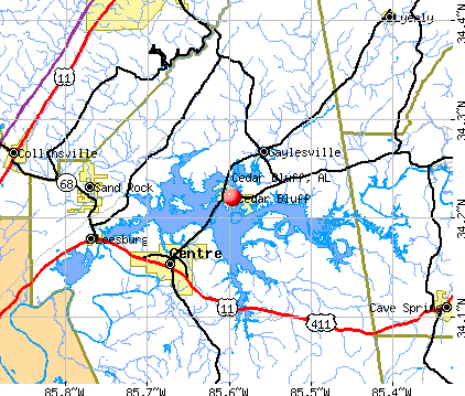 Cedar Bluff, AL map