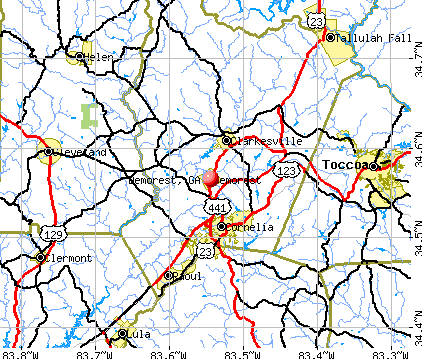 Demorest, GA map