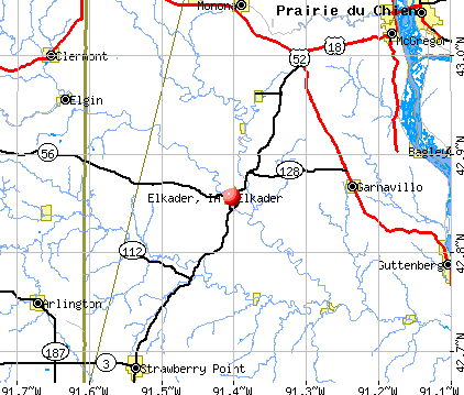 Elkader, IA map