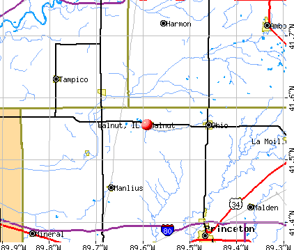 Walnut, IL map