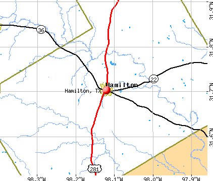 Hamilton, TX map