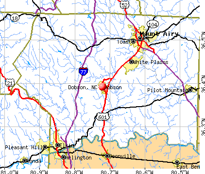 Dobson, NC map