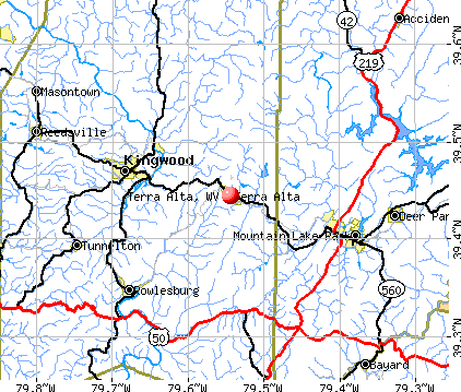 Terra Alta, WV map