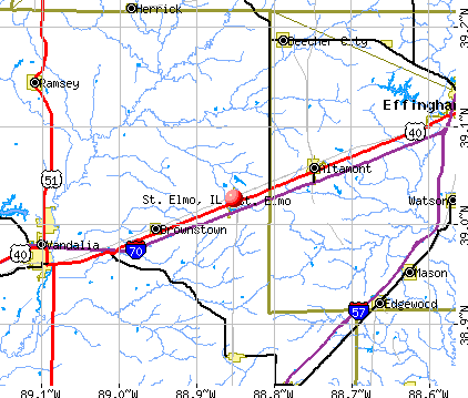 St. Elmo, IL map