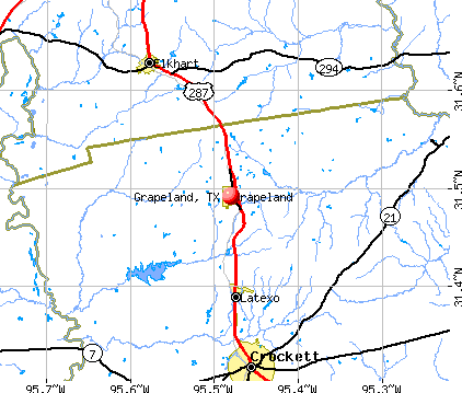 Grapeland, TX map