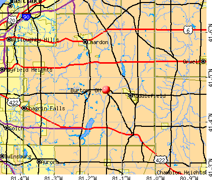 Burton, OH map