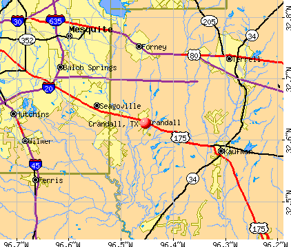 Crandall, TX map