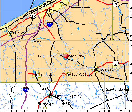 Waterford, PA map