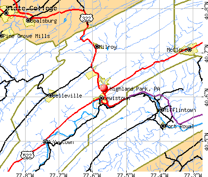 Highland Park, PA map