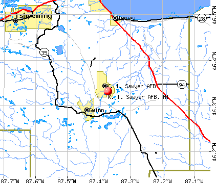 K. I. Sawyer AFB, MI map
