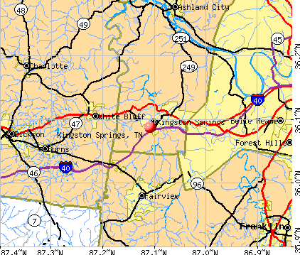 Kingston Springs, TN map