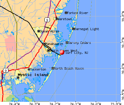 Surf City, NJ map