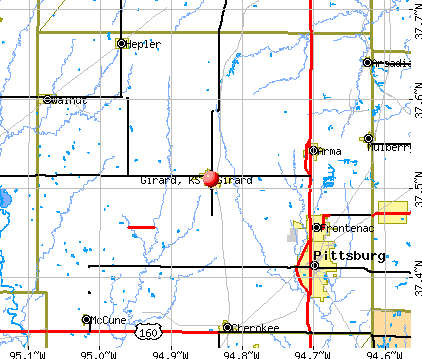 Girard, KS map