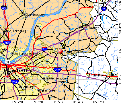 Pewee Valley, KY map