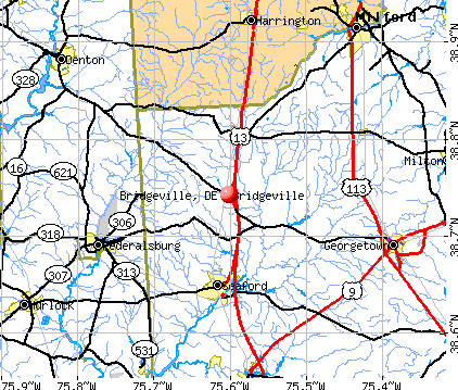 Bridgeville, DE map