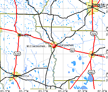 Willacoochee, GA map