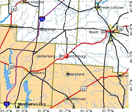 Centerburg, OH map