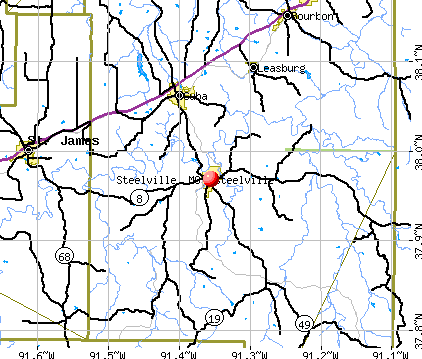 Steelville, MO map