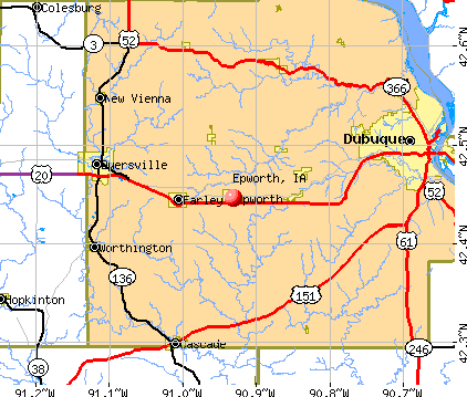 Epworth, IA map