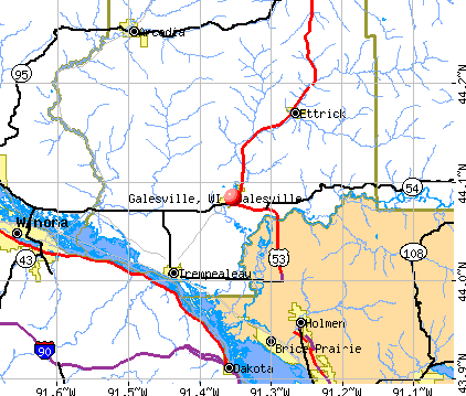Galesville, WI map