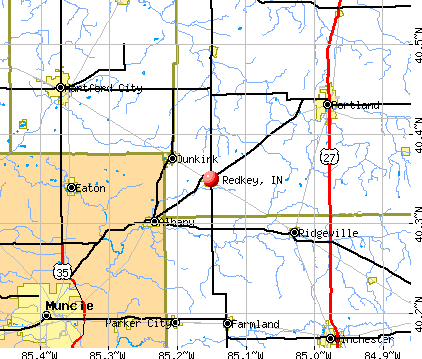Redkey, IN map