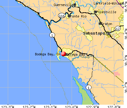 Bodega Bay, CA map