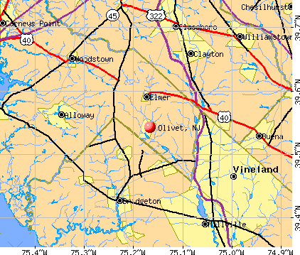 Olivet, NJ map