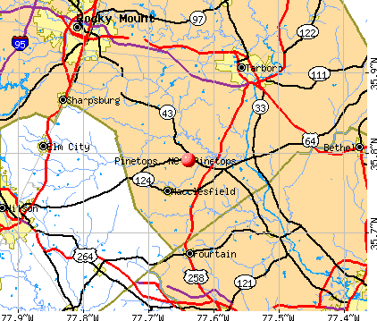 Pinetops, NC map