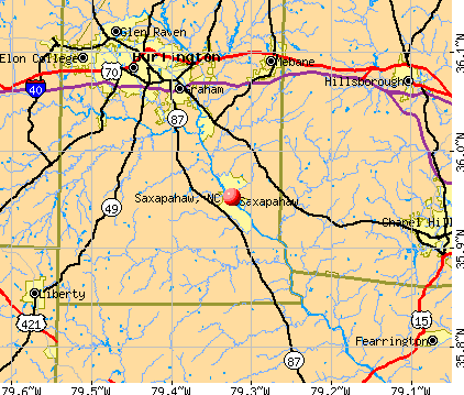 Saxapahaw, NC map