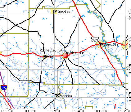 Rochelle, GA map