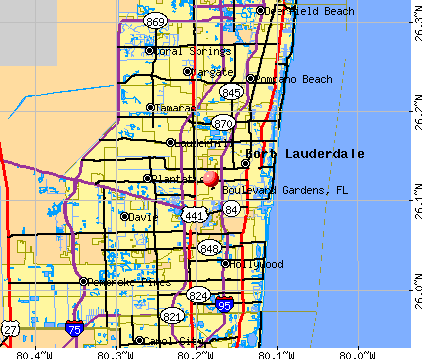 Boulevard Gardens, FL map