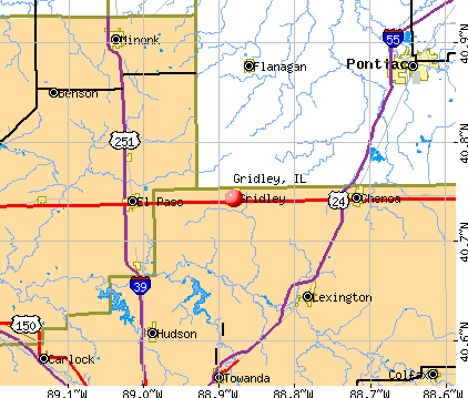 Gridley, IL map