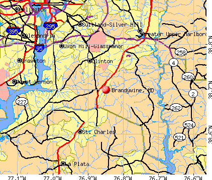 Brandywine, MD map