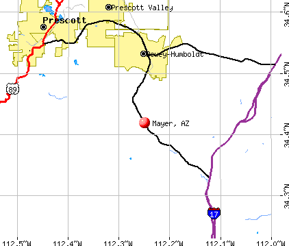Mayer, AZ map
