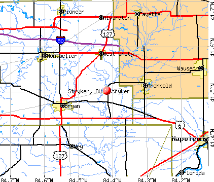 Stryker, OH map