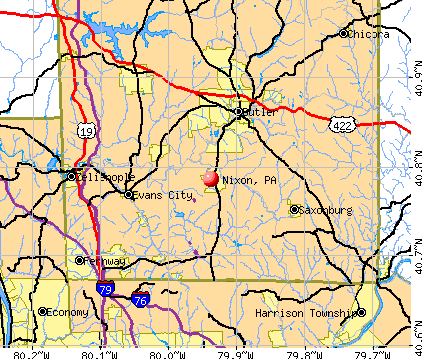 Nixon, PA map