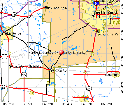 North Liberty, IN map
