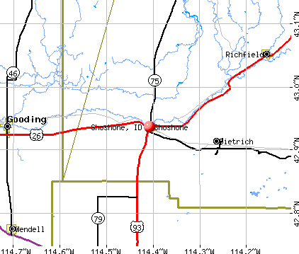 Shoshone, ID map