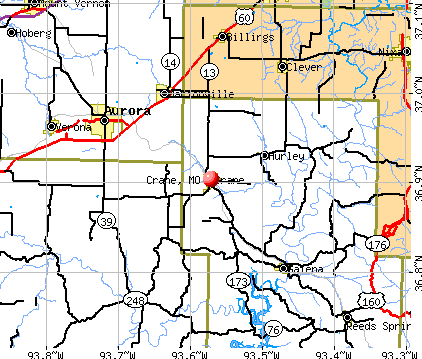 Crane, MO map