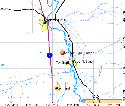 Gerber-Las Flores, CA map