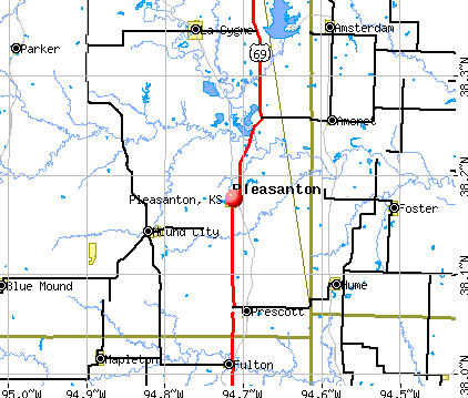 Pleasanton, KS map