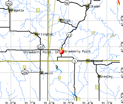 Strawberry Point, IA map